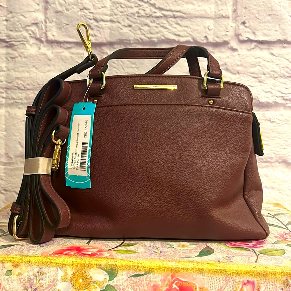 Brand New 41 Hawthorn Multi-Compartment Satchel Burgundy NWT